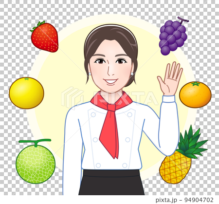 フルーツと若い女性 94904702