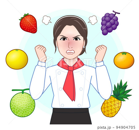フルーツと若い女性 94904705