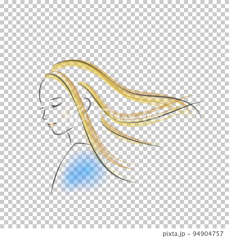 うつむき微笑む女性イラスト うつむき微笑む女性イラスト 94904757