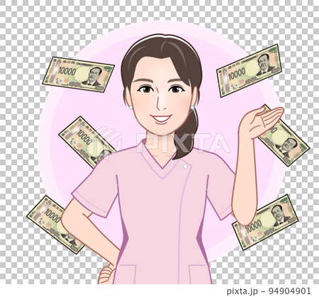 新的 10,000 日元鈔票和女護士 94904901