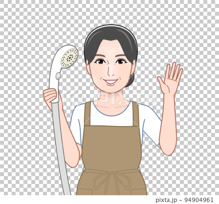 woman cleaning the bathroom woman cleaning the bathroom 94904961