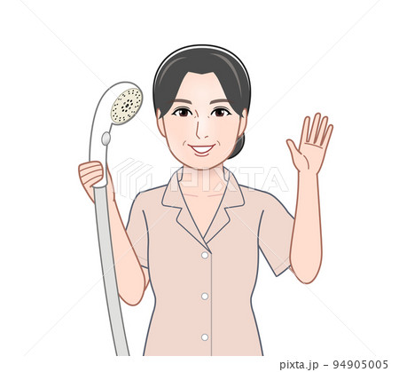お風呂掃除をしている女性 94905005