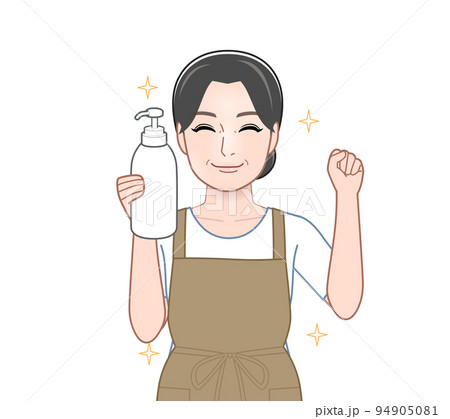 シャンプーを持った主婦 94905081