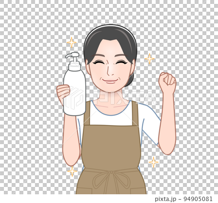 housewife with shampoo 94905081
