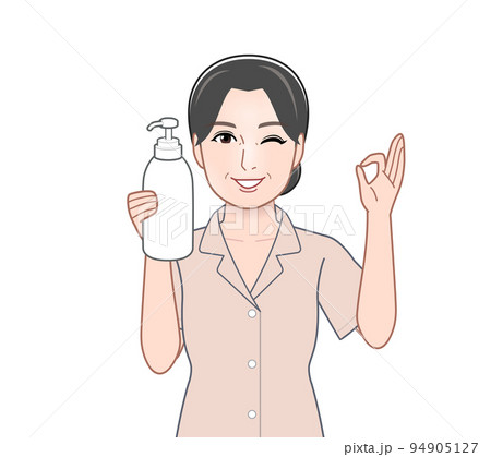 シャンプーを持った主婦 94905127