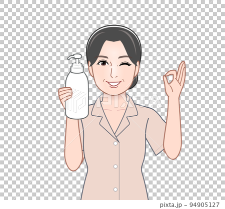シャンプーを持った主婦 94905127