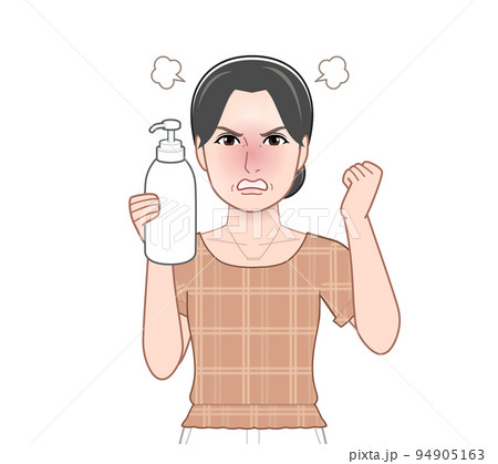 シャンプーを持った若い女性 94905163