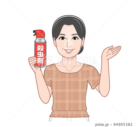 殺虫剤を持った若い主婦 殺虫剤を持った若い主婦 94905382