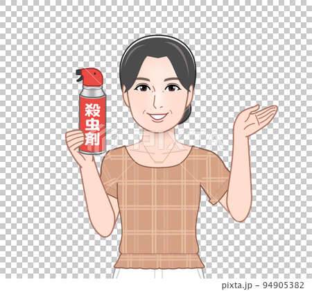 殺虫剤を持った若い主婦 殺虫剤を持った若い主婦 94905382