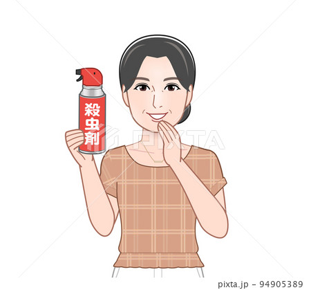 殺虫剤を持った若い主婦 殺虫剤を持った若い主婦 94905389