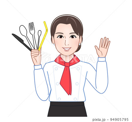 不要なプラスチックをもつ女性 94905795