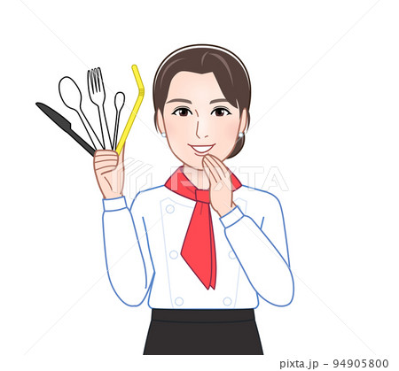 不要なプラスチックをもつ女性 94905800