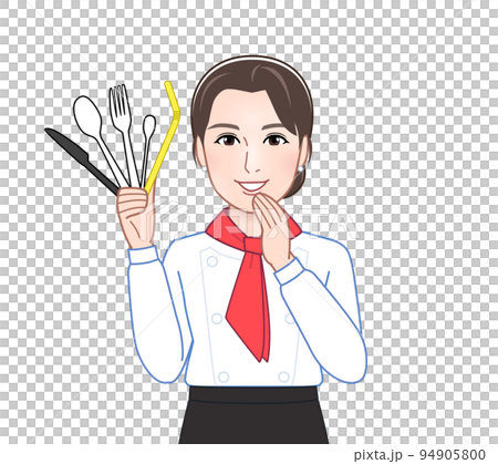 不要なプラスチックをもつ女性 94905800