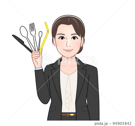 不要なプラスチックをもつ女性 94905842