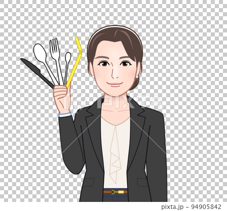 不要なプラスチックをもつ女性 94905842