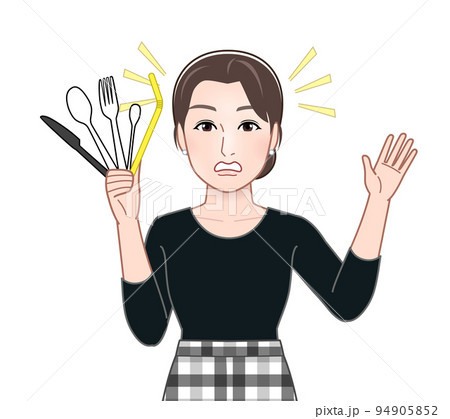 不要なプラスチックをもつ女性 不要なプラスチックをもつ女性 94905852