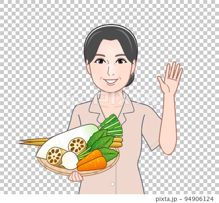 帶根菜的年輕女子 94906124