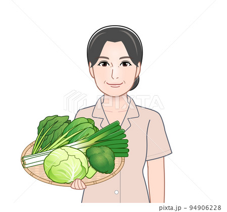 冬野菜と若い女性 冬野菜と若い女性 94906228