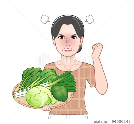 冬野菜と若い女性 94906245