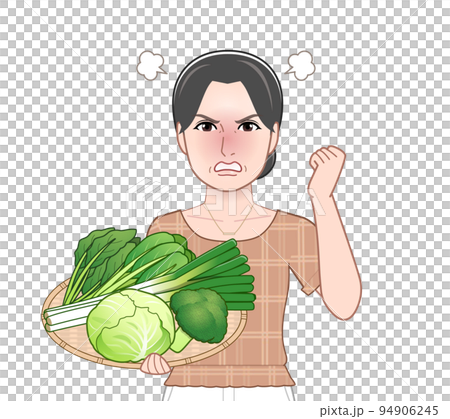 冬野菜と若い女性 94906245