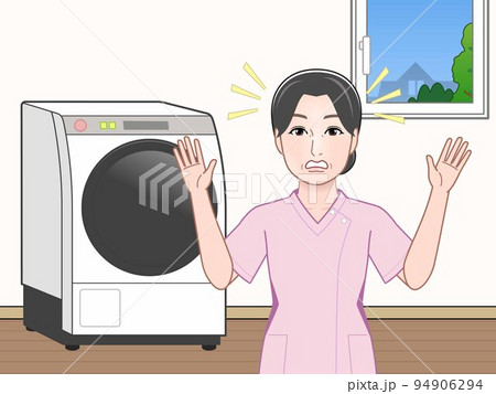 洗濯機と女性 洗濯機と女性 94906294
