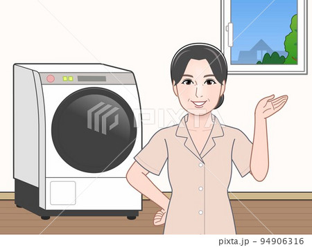 洗濯機と女性 洗濯機と女性 94906316