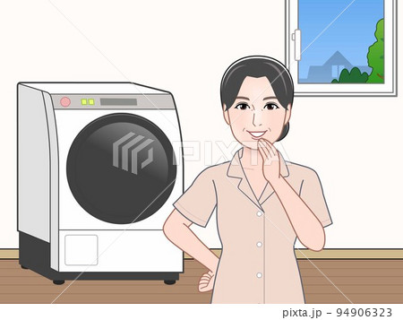 洗濯機と女性 洗濯機と女性 94906323
