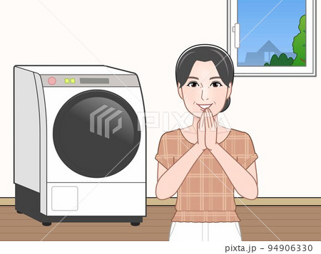 洗濯機と女性 洗濯機と女性 94906330