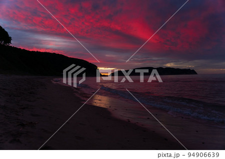 Colorful ocean beach sunrise. Colorful ocean beach sunrise. 94906639