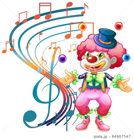 Clown cartton character with music note 94907547