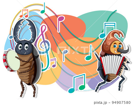Group of beetle playing music together 94907580