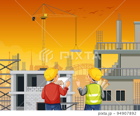 Building construction site background Building construction site background 94907892