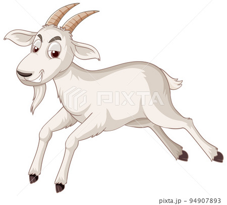 A white goat cartoon character A white goat cartoon character 94907893