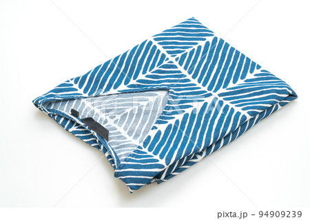 blue t-shirt with white strip on white background 94909239