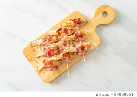 Bacon Wrapped Golden Needle Mushroom 94909651