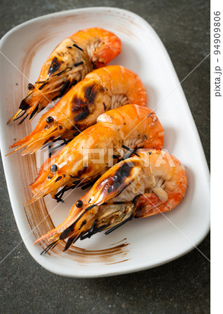 grilled river prawns or shrimps grilled river prawns or shrimps 94909806