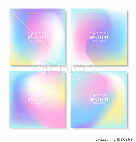 パステルレインボーカラーのメッシュグラデーション背景セット パステルレインボーカラーのメッシュグラデーション背景セット 94910361