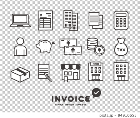 インボイス制度に関するベクターイラスト素材／税金／個人事業主／事業者 94910653