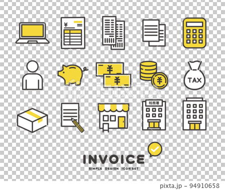 インボイス制度に関するベクターイラスト素材／税金／個人事業主／事業者 94910658