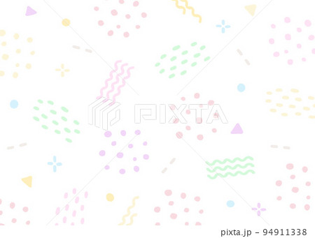 幾何学　背景　手書き風　マカロンカラー 94911338