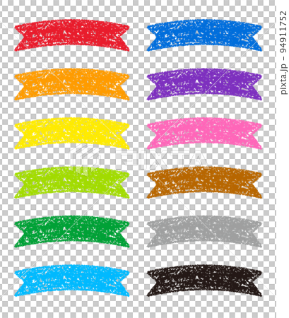 クレヨン素材 装飾 リボン 12色セット 94911752