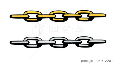 Chain as symbol of unity and cooperation. Sketch of metal chains. Vector illustration 94912281