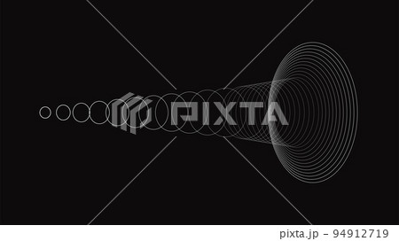 Sound wave energy sonar signal extending background 94912719