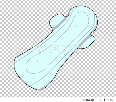 使用前の開封した生理用ナプキンのイラスト 94912850