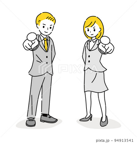 まっすぐ指差すビジネスパーソン 94913541