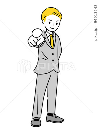 まっすぐ指差すビジネスマン 94913542