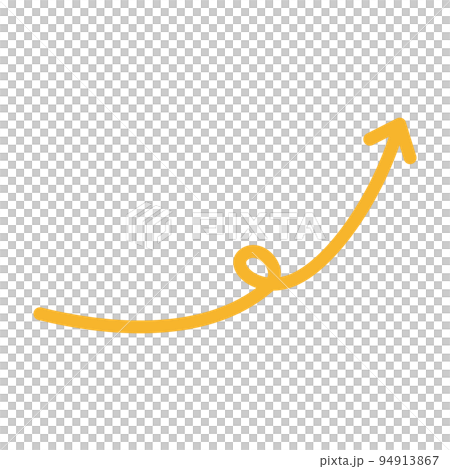 Illustration of a curved hand drawn arrow 94913867