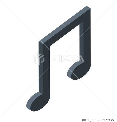 Music note icon. Isometric of music note vector icon for web design isolated on white background 94914935