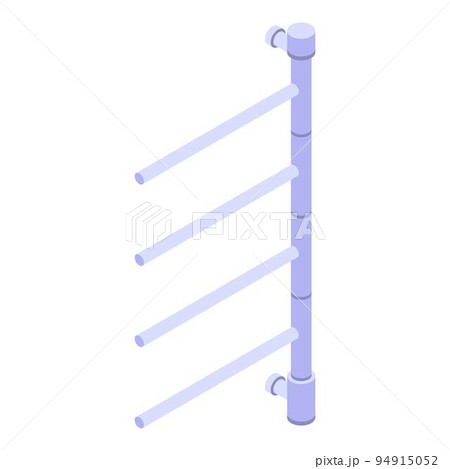 Pipe heated towel rail icon. Isometric of pipe heated towel rail vector icon for web design isolated on white background 94915052