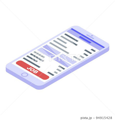 Smartphone job search icon. Isometric of smartphone job search vector icon for web design isolated on white background 94915428